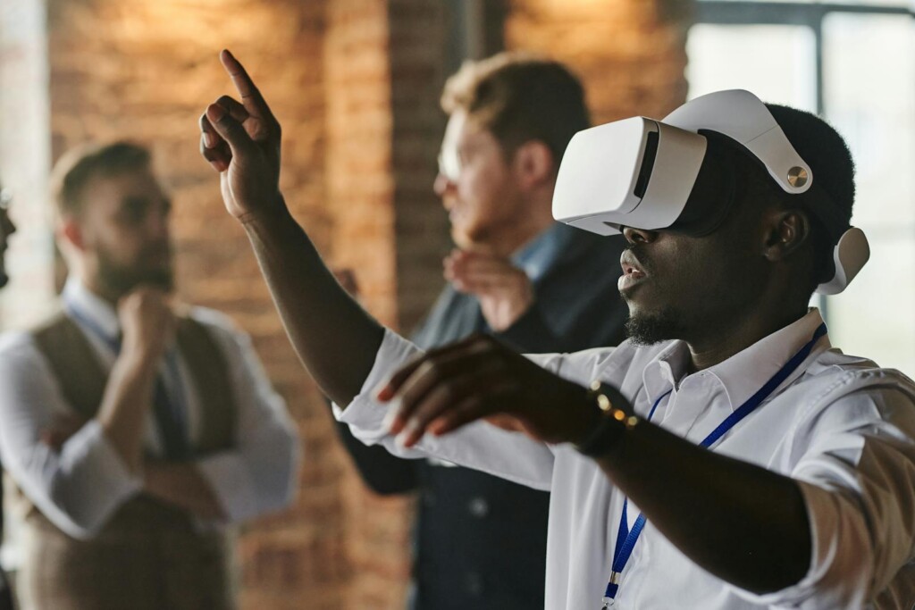 Photo of a Man Wearing Virtual Reality Headset